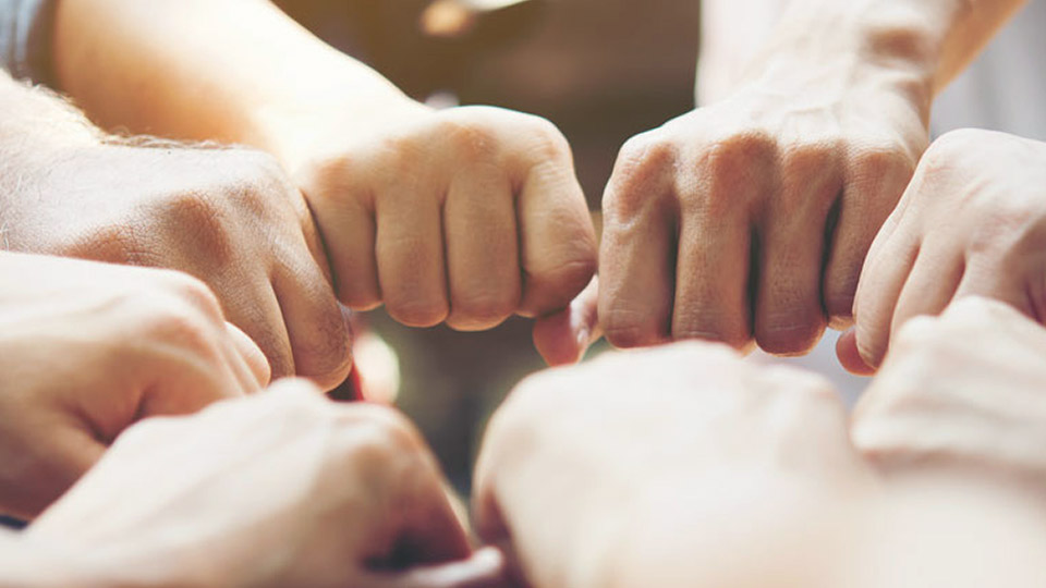 Hands joined in a circle